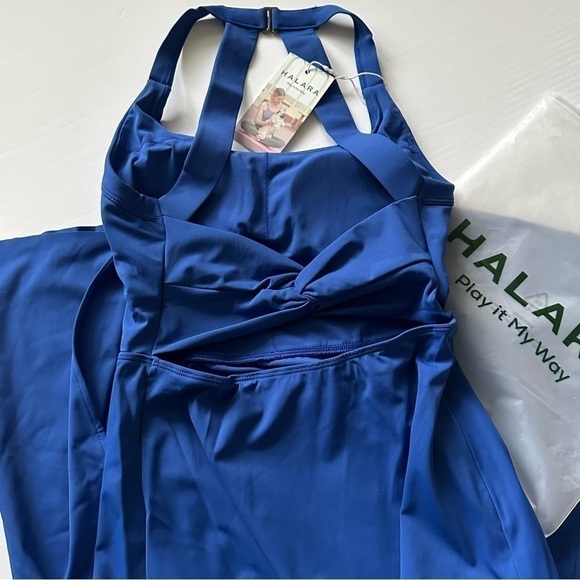 Halara Backless Cut Out Twisted Side Pocket Split Midi Casual Dress. - Picture 7 of 8